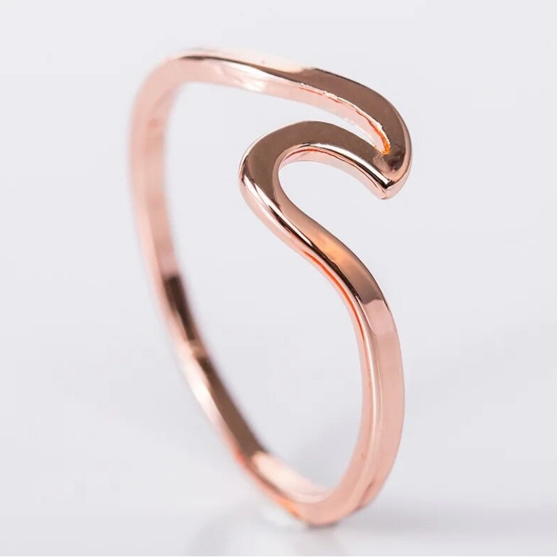- Simple Wavy Copper Ring
